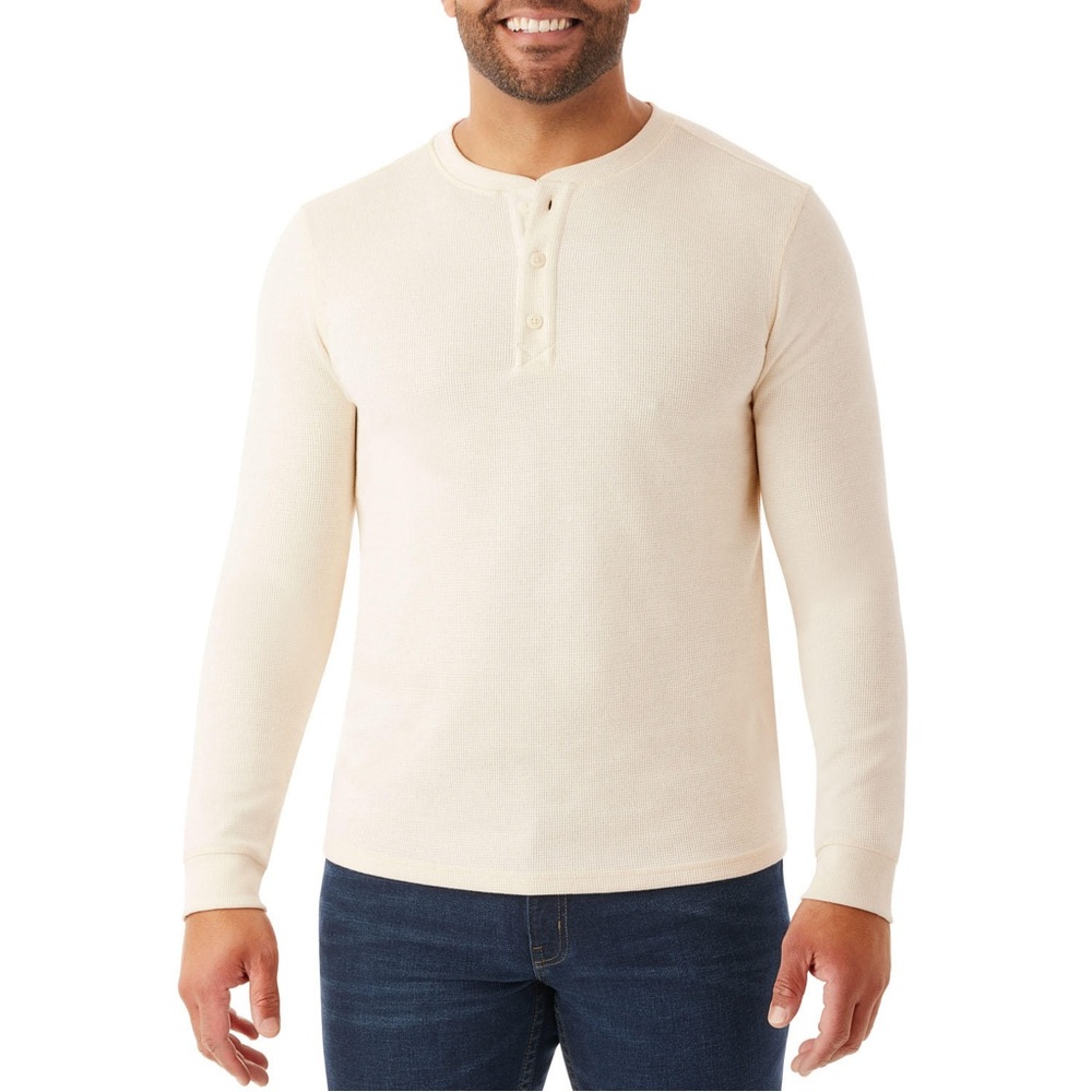 NWT Member's Mark Men's Long Sleeve Thermal Henley Size XS